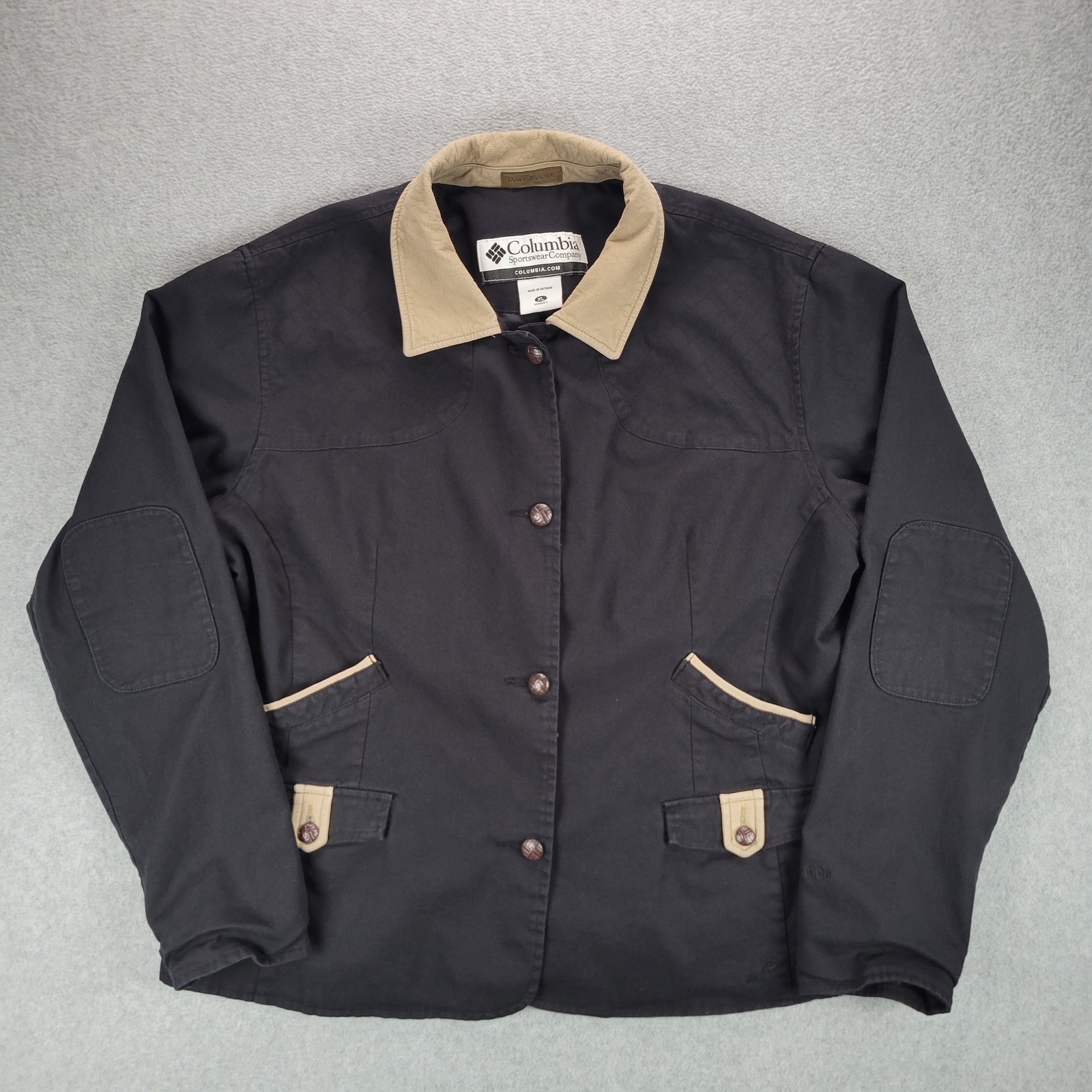 Columbia River Resort Field Jacket Womens Xl Black Cotton Canvas Barn Coat